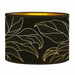 Abat-jours Lampadaires Abat-jour Lampadaire Doré Imprimé Noir Et Or Feuille T 40 X H 25 9 Abat-jours Lampadaires Abat-jour Lampadaire Doré Imprimé Noir Et Or Feuille T 40 X H 25 -Luminaires Soldes Boutique abat jour chevet dore imprime noir et or feuille t 25 x h 18