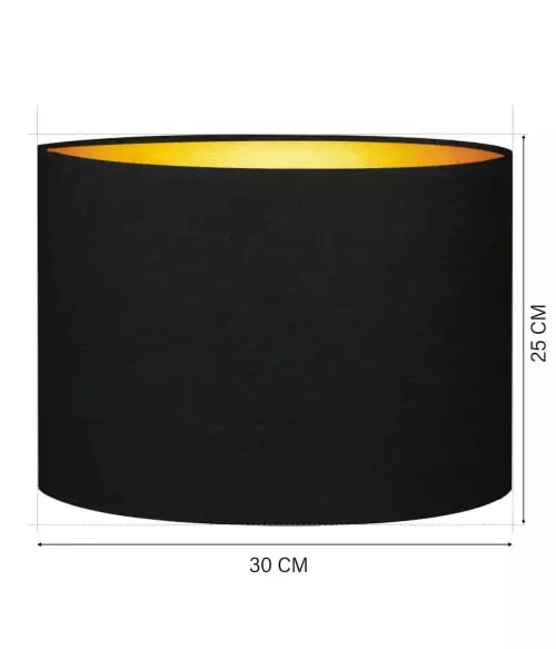 Abat-jours Lampes à Poser Abat-jour Chevet Moyen Noir Et Or T 30 X H 25 3 Abat-jours Lampes à Poser Abat-jour Chevet Moyen Noir Et Or T 30 X H 25 – Image 3