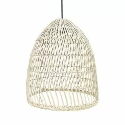 LUMISKY Suspensions Abat Jour Intérieur/extérieur Rotin Beige D40cm
