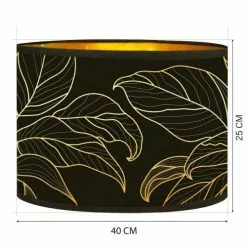 Abat-jours Lampadaires Abat-jour Lampadaire Doré Imprimé Noir Et Or Feuille T 40 X H 25 7 Abat-jours Lampadaires Abat-jour Lampadaire Doré Imprimé Noir Et Or Feuille T 40 X H 25 -Luminaires Soldes Boutique abat jour lampadaire dore imprime noir et or feuille t 40 x h 25 2