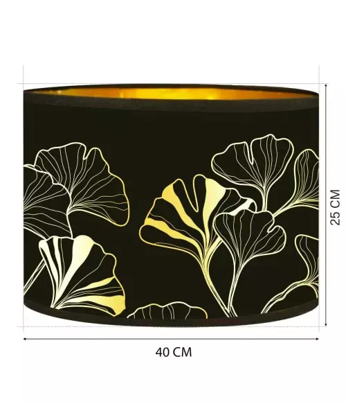 Abat-jours Lampadaires Abat-jour Lampadaire Doré Imprimé Noir Et Or Iris T 40 X H 25 3 Abat-jours Lampadaires Abat-jour Lampadaire Doré Imprimé Noir Et Or Iris T 40 X H 25 – Image 3