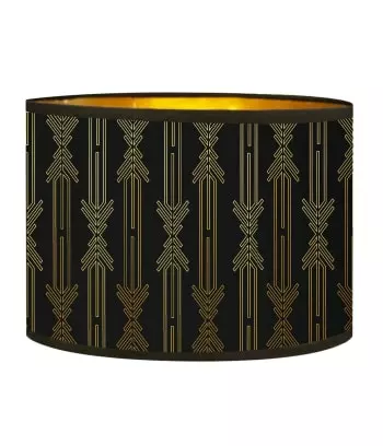 Abat-jours Lampadaires Abat-jour Lampadaire Doré Imprimé Noir Et Or Lazarre T 40 X H 25 4 Abat-jours Lampadaires Abat-jour Lampadaire Doré Imprimé Noir Et Or Lazarre T 40 X H 25 – Image 4