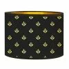 Abat-jours Lampadaires Abat-jour Lampadaire Doré Imprimé Noir Et Or Lys T 40 X H 25