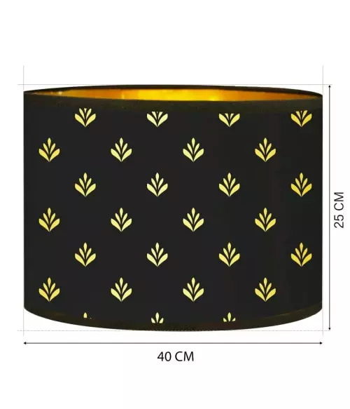 Abat-jours Lampadaires Abat-jour Lampadaire Doré Imprimé Noir Et Or Lys T 40 X H 25 3 Abat-jours Lampadaires Abat-jour Lampadaire Doré Imprimé Noir Et Or Lys T 40 X H 25 – Image 3