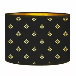 Abat-jours Lampadaires Abat-jour Lampadaire Doré Imprimé Noir Et Or Lys T 40 X H 25
