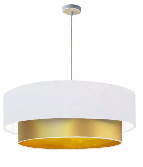 Abat-jours Suspensions Abat-jour Suspension Double Laqué Or Et Blanc T 60 X H 30 1 Abat-jours Suspensions Abat-jour Suspension Double Laqué Or Et Blanc T 60 X H 30