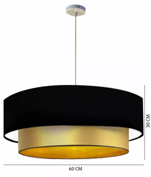 Abat-jours Suspensions Abat-jour Suspension Double Laqué Or Et Noir T 60 X H 30 3 Abat-jours Suspensions Abat-jour Suspension Double Laqué Or Et Noir T 60 X H 30 – Image 3