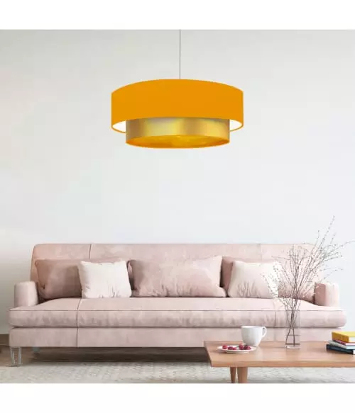 Abat-jours Suspensions Abat-jour Suspension Double Laqué Or Et Orange T 60 X H 30 2 Abat-jours Suspensions Abat-jour Suspension Double Laqué Or Et Orange T 60 X H 30 – Image 2
