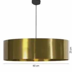 Abat-jours Suspensions Abat-jour Suspension Laqué Or Brillant D 60 X H 25 -Luminaires Soldes Boutique abat jour suspension laque or brillant d 60 x h 25 2