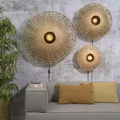 Good & Mojo Appliques Murales Et Spots Applique Bambou Avec Câble D44cm 3 Good & Mojo Appliques Murales Et Spots Applique Bambou Avec Câble D44cm – Image 3