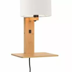 Good & Mojo Appliques Murales Et Spots Applique Bambou/lin Avec Tablette H36cm