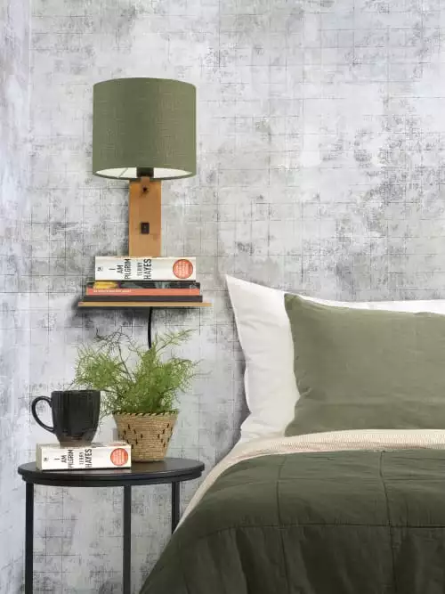 Good & Mojo Appliques Murales Et Spots Applique Bambou/lin Avec Tablette H36cm 3 Good & Mojo Appliques Murales Et Spots Applique Bambou/lin Avec Tablette H36cm – Image 3