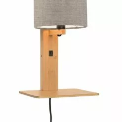 Good & Mojo Appliques Murales Et Spots Applique Bambou/lin Avec Tablette H36cm