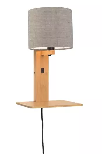 Good & Mojo Appliques Murales Et Spots Applique Bambou/lin Avec Tablette H36cm 5 Good & Mojo Appliques Murales Et Spots Applique Bambou/lin Avec Tablette H36cm – Image 5