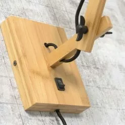 Good & Mojo Appliques Murales Et Spots Applique Bambou/lin Foncé L50cm -Luminaires Soldes Boutique applique bambou lin fonce l50cm 3