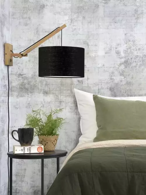 Good & Mojo Appliques Murales Et Spots Applique Bambou/lin Noir L50cm 3 Good & Mojo Appliques Murales Et Spots Applique Bambou/lin Noir L50cm – Image 3