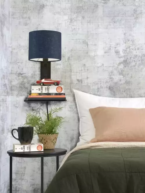 Good & Mojo Appliques Murales Et Spots Applique Bambou Noir/lin Avec Tablette H36cm 3 Good & Mojo Appliques Murales Et Spots Applique Bambou Noir/lin Avec Tablette H36cm – Image 3