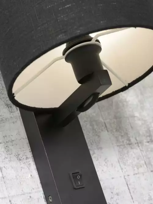 Good & Mojo Appliques Murales Et Spots Applique Bambou Noir/lin Avec Tablette H36cm 4 Good & Mojo Appliques Murales Et Spots Applique Bambou Noir/lin Avec Tablette H36cm – Image 4