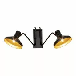 Now’s Home Appliques Murales Et Spots Applique Double En Métal Noir Et Doré H28cm