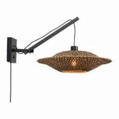 Good & Mojo Appliques Murales Et Spots Applique En Bambou Noir 2 Bras L55cm