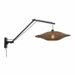 Good & Mojo Appliques Murales Et Spots Applique En Bambou Noir 3 Bras L105cm