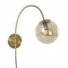 Maisons Du Monde Appliques Murales Et Spots Applique En Métal Doré Mat Et Globe En Verre Ambré