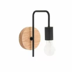 Maisons Du Monde Appliques Murales Et Spots Applique En Métal Noir Et Hévéa -Luminaires Soldes Boutique applique en metal noir et hevea kobe 1000 0 1 172652 1