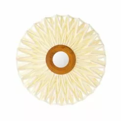 Now’s Home Appliques Murales Et Spots Applique En Tissu Blanc Cassé Avec Miroir D40