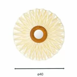 Now’s Home Appliques Murales Et Spots Applique En Tissu Blanc Cassé Avec Miroir D40 -Luminaires Soldes Boutique applique en tissu blanc casse avec miroir d40 3