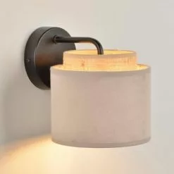 Corep Appliques Murales Et Spots Applique Métal Velours Et Raphia D15cm -Luminaires Soldes Boutique applique metal velours et raphia d15cm 2