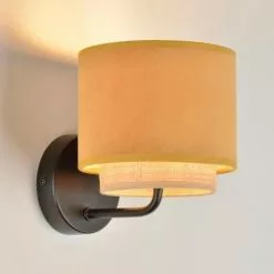 Corep Appliques Murales Et Spots Applique Métal Velours Et Raphia D15cm -Luminaires Soldes Boutique applique metal velours et raphia d15cm 7