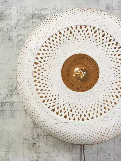 Good & Mojo Appliques Murales Et Spots Applique Murale En Bambou Blanc D40 5 Good & Mojo Appliques Murales Et Spots Applique Murale En Bambou Blanc D40 – Image 5