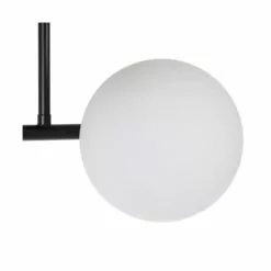 Ixia Appliques Murales Et Spots Applique Murale Métal Noir Et Globe En Verre Dépoli Blanc -Luminaires Soldes Boutique applique murale metal noir et globe en verre depoli blanc 4