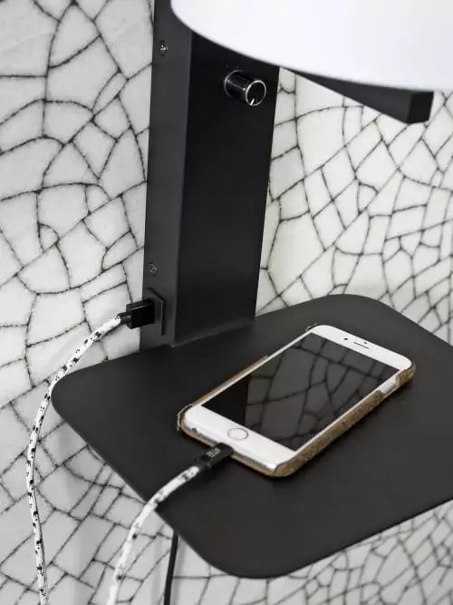 It's About Romi Appliques Murales Et Spots Applique Noire Avec Tablette Et Abat-jour H42cm 4 It's About Romi Appliques Murales Et Spots Applique Noire Avec Tablette Et Abat-jour H42cm – Image 4