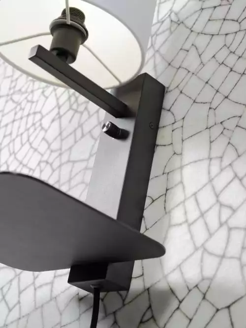 It's About Romi Appliques Murales Et Spots Applique Noire Avec Tablette Et Abat-jour H42cm 5 It's About Romi Appliques Murales Et Spots Applique Noire Avec Tablette Et Abat-jour H42cm – Image 5