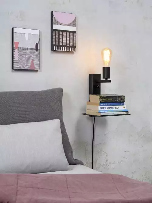 It's About Romi Appliques Murales Et Spots Applique Noire Avec Tablette H25cm 2 It's About Romi Appliques Murales Et Spots Applique Noire Avec Tablette H25cm – Image 2