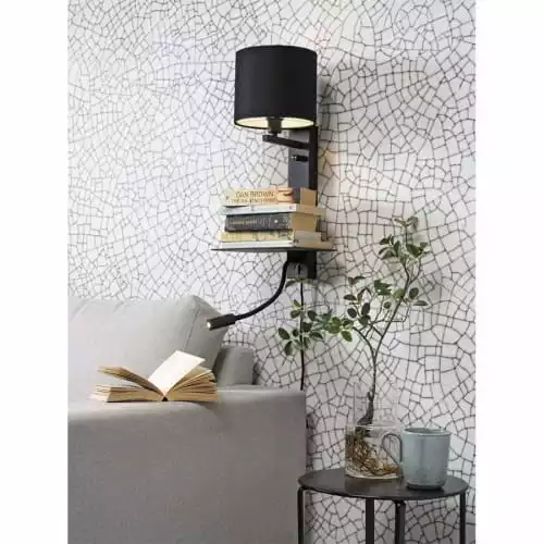 It's About Romi Appliques Murales Et Spots Applique Noire Avec Tablette Liseuse Et Abat-jour H52cm 2 It's About Romi Appliques Murales Et Spots Applique Noire Avec Tablette Liseuse Et Abat-jour H52cm – Image 2