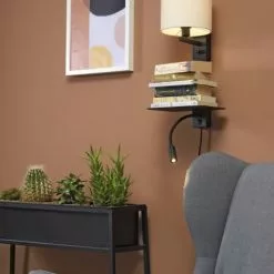 It's About Romi Appliques Murales Et Spots Applique Noire Avec Tablette Liseuse Et Abat-jour H52cm -Luminaires Soldes Boutique applique noire avec tablette liseuse et abat jour h52cm 14