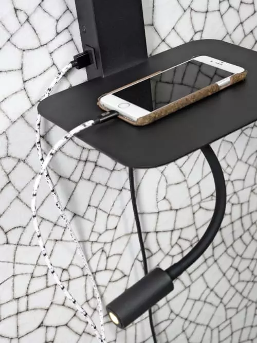 It's About Romi Appliques Murales Et Spots Applique Noire Avec Tablette Liseuse Et Abat-jour H52cm 3 It's About Romi Appliques Murales Et Spots Applique Noire Avec Tablette Liseuse Et Abat-jour H52cm – Image 3