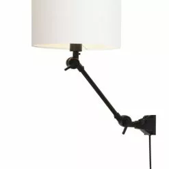 It's About Romi Appliques Murales Et Spots Applique Noire Flexible Et Abat-jour Blanc L65cm