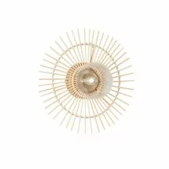 Maisons Du Monde Appliques Murales Et Spots Applique Style Soleil En Rotin Beige Et Verre D30