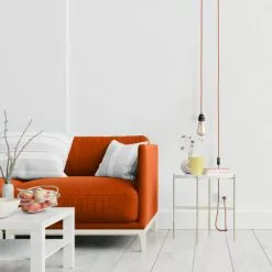 Hoopzi Suspensions Fil électrique En Tissu Luminaire Living Corail 4,5m -Luminaires Soldes Boutique fil electrique en tissu luminaire living corail 4 5m 2