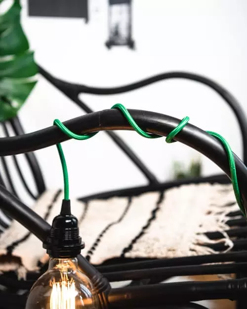 Hoopzi Suspensions Fil électrique En Tissu Luminaire Vert 4,5m 2 Hoopzi Suspensions Fil électrique En Tissu Luminaire Vert 4,5m – Image 2