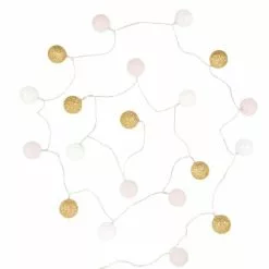 Maisons Du Monde Guirlandes Et Décorations Lumineuses Guirlande Lumineuse Boules En Coton Multicolore 20 LEDS L220