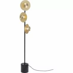 Kare Design Lampadaires Lampadaire 3 Disques En Acier Doré Et Marbre H160 -Luminaires Soldes Boutique lampadaire 3 disques en acier dore et marbre h160 3