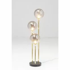 Kare Design Lampadaires Lampadaire 3 Globes En Verre, Acier Doré Et Marbre H83 -Luminaires Soldes Boutique lampadaire 3 globes en verre acier dore et marbre h83 3