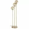 Maisons Du Monde Lampadaires Lampadaire 3 Globes En Verre Ambré Et Métal Doré H114