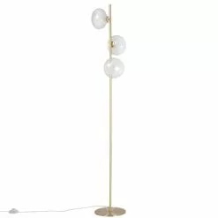 Maisons Du Monde Lampadaires Lampadaire 3 Globes En Verre Et Métal Doré H153
