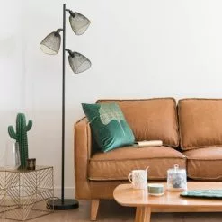 Maisons Du Monde Lampadaires Lampadaire 3 Spots En Métal Noir Et Doré H165 -Luminaires Soldes Boutique lampadaire 3 spots en metal noir et dore h165 1000 8 34 171742 3