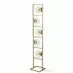 Maisons Du Monde Lampadaires Lampadaire 5 Globes En Verre Et Métal Doré H142